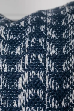 Decorator's Warehouse 18" Recycled Polyester, Blue And Ivory Pattern Pillow with Polyester Fill > Christmas Decor|Patriotic Decor