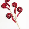 Decorator's Warehouse 30” Red and Black Fabric Plaid Spiral Curly Spray > Christmas Sprays|Christmas Decor