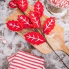 Decorator's Warehouse 28” Red and White Leaf Spray with Red Berries > Christmas Sprays|Christmas Decor