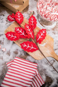 Decorator's Warehouse 28” Red and White Leaf Spray with Red Berries > Christmas Sprays|Christmas Decor