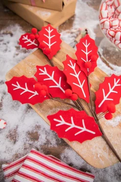 Decorator's Warehouse 28” Red and White Leaf Spray with Red Berries > Christmas Sprays|Christmas Decor