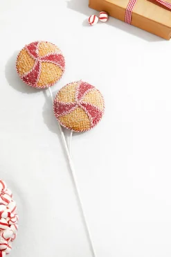 Decorator's Warehouse 24” Red and White Peppermint Stripe Waffle Spray > Christmas Decor|Christmas Sprays