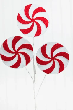 Decorator's Warehouse 20” Red and White Peppermint Swirl Stem > Gingerbread|Peppermint