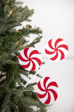 Decorator's Warehouse 20” Red and White Peppermint Swirl Stem > Gingerbread|Peppermint