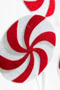 Decorator's Warehouse 20” Red and White Peppermint Swirl Stem > Gingerbread|Peppermint