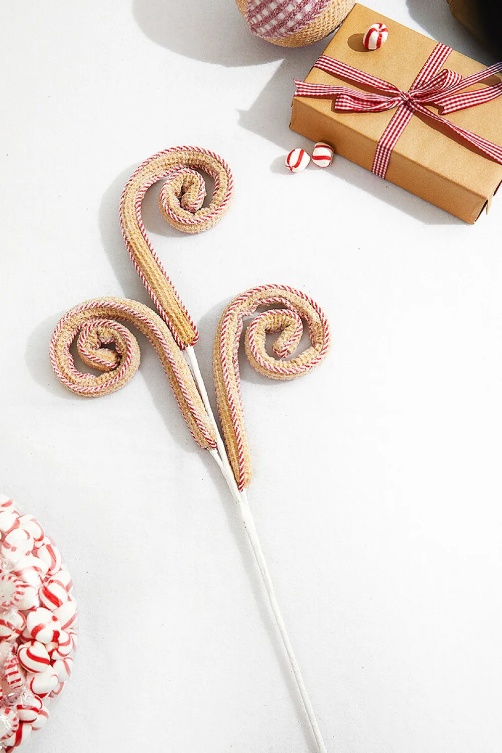 Decorator's Warehouse 29” Red and White Peppermint Waffle Spray > Christmas Decor|Christmas Sprays