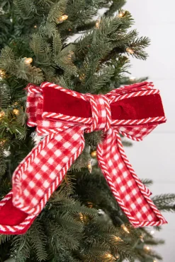 Decorator's Warehouse 8” Red and White Plaid Bow > Christmas Decor|Valentine'S Decor