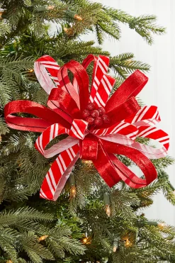 Decorator's Warehouse 22" Red and White Ribbon Flower Stem > North Pole Party|Peppermint