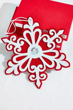 Decorator's Warehouse 9.8" Red and White Snowflake Ornament > Christmas Ornaments|Christmas Decor