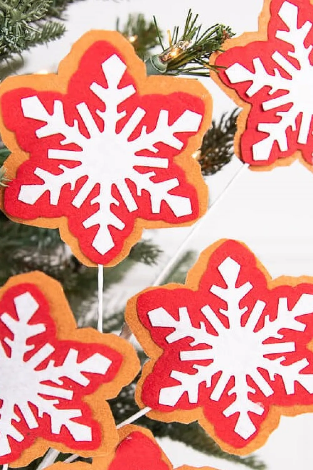 Decorator's Warehouse 24” Red and White Snowflake Stem > Best Sellers|Christmas Decor