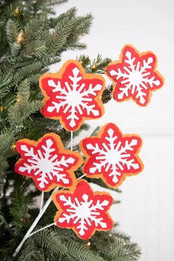 Decorator's Warehouse 24” Red and White Snowflake Stem > Best Sellers|Christmas Decor