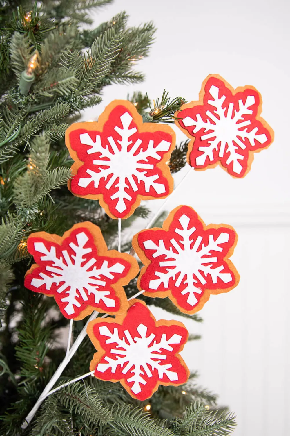 Decorator's Warehouse 24” Red and White Snowflake Stem > Best Sellers|Christmas Decor