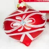 Decorator's Warehouse 4" Red and White Swirl Glass Ornament > Christmas Decor|Christmas Ornaments