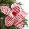 Decorator's Warehouse 22" Red and White with Cotton Ball Edge Stem > Christmas Decor|Believe
