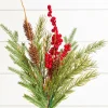 Decorator's Warehouse 18" Red Berries Pine Spray > Cardinal|Natural Greenery