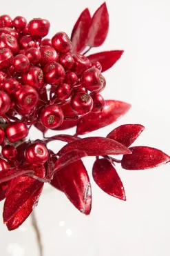 Decorator's Warehouse 14" Red Berry Bunch Metallic > Christmas Sprays|Christmas Decor