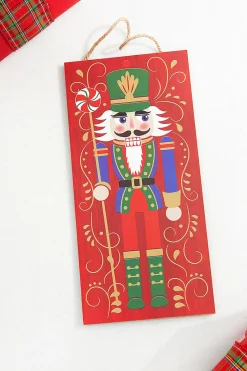 Decorator's Warehouse 12" Red Blue Green Nutcracker With Candy Sign > Best Sellers|Nutcracker
