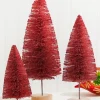 Decorator's Warehouse Red Bottle Brush Tree - Set of 3 > Tabletop & Accent Trees|Christmas Sale
