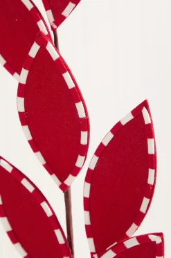 Decorator's Warehouse 25" Red Felt Leaf Spray with Peppermint Edge > Christmas Decor|Storyville