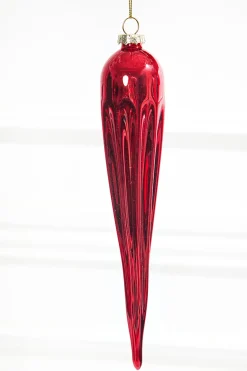 Decorator's Warehouse 9.5" Red Finial Glass Ornament > Christmas Ornaments|Glass