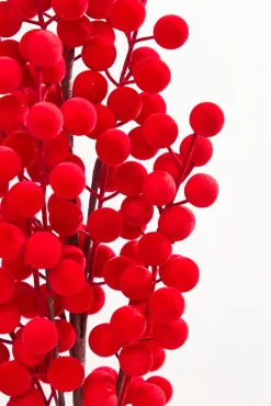 Decorator's Warehouse 33" Red Flocked Berry Spray > 2026 New Additions|Classic Christmas