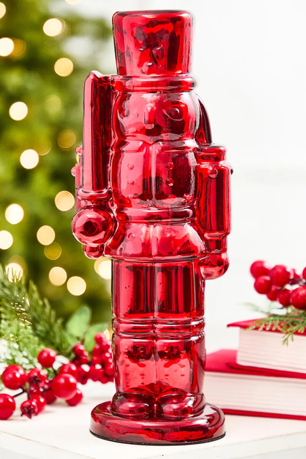 Decorator's Warehouse 12" Red Glass Nutcracker > Nutcracker|Christmas Accents
