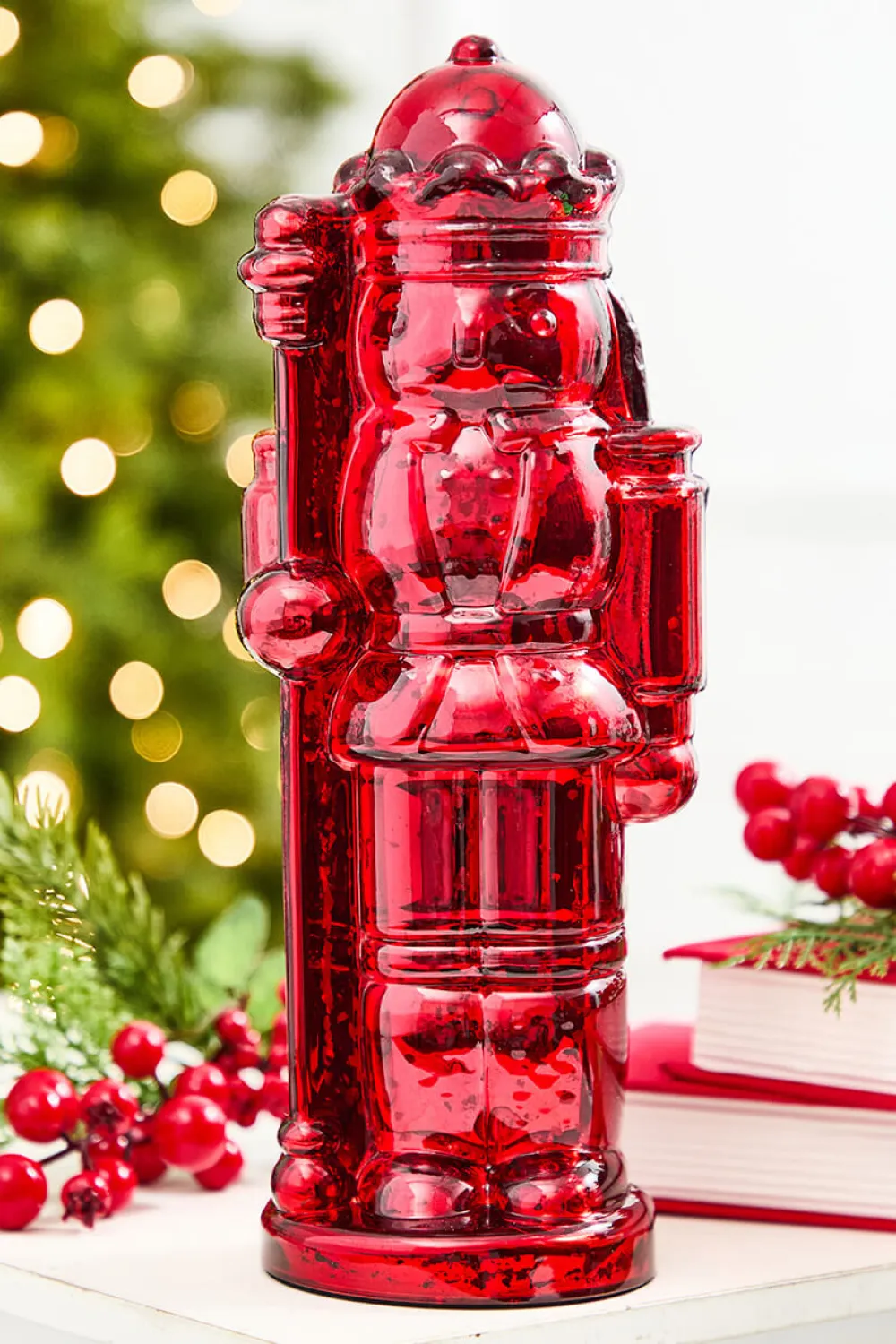 Decorator's Warehouse 12" Red Glass Nutcracker > Nutcracker|Christmas Accents