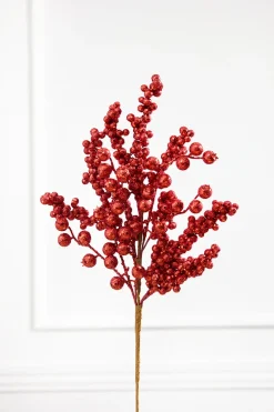 Decorator's Warehouse 20" Red Glitter Berry Spray > Farmhouse|2026 New Additions