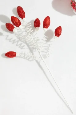 Decorator's Warehouse 20.5” Red Glitter Christmas Light Bulbs Spray > North Pole Party|Christmas Sale