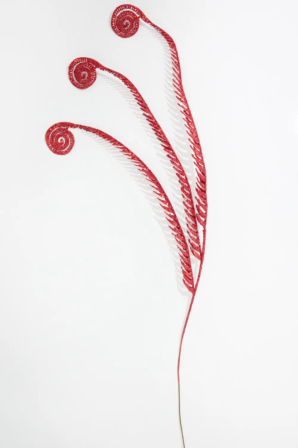 Decorator's Warehouse 50" Red Glitter Curly Spray > 2026 New Additions|Classic Christmas