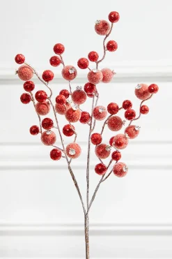 Decorator's Warehouse 18” Red Glitter Pomegranate Berry Pick > Nutcracker|Christmas Sprays