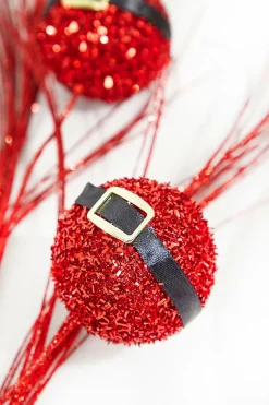 Decorator's Warehouse 26" Red Glitter Santa Belt Spray > North Pole Party|Christmas Sale