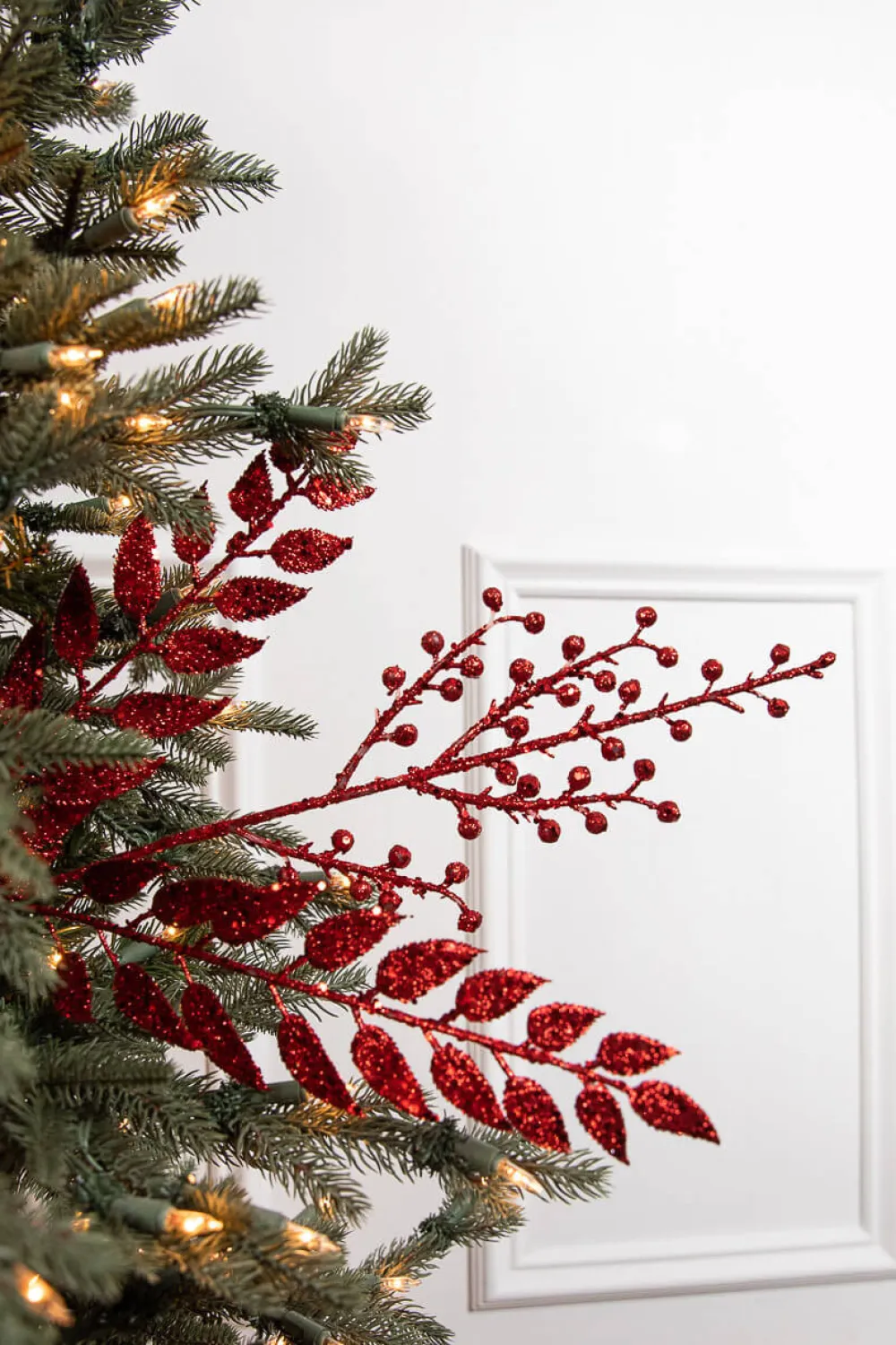 Decorator's Warehouse 29” Red Glitter Smilax Berry Spray > Nutcracker|Christmas Sprays