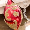 Decorator's Warehouse 4" - 6" Red & Gold Beaded Scroll Glass Ornament > Christmas Decor|Christmas Ornaments