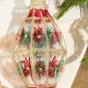 Decorator's Warehouse 4"-6" Red/Green Faceted Glass Ball/Finial Ornament > Christmas Decor|Christmas Ornaments