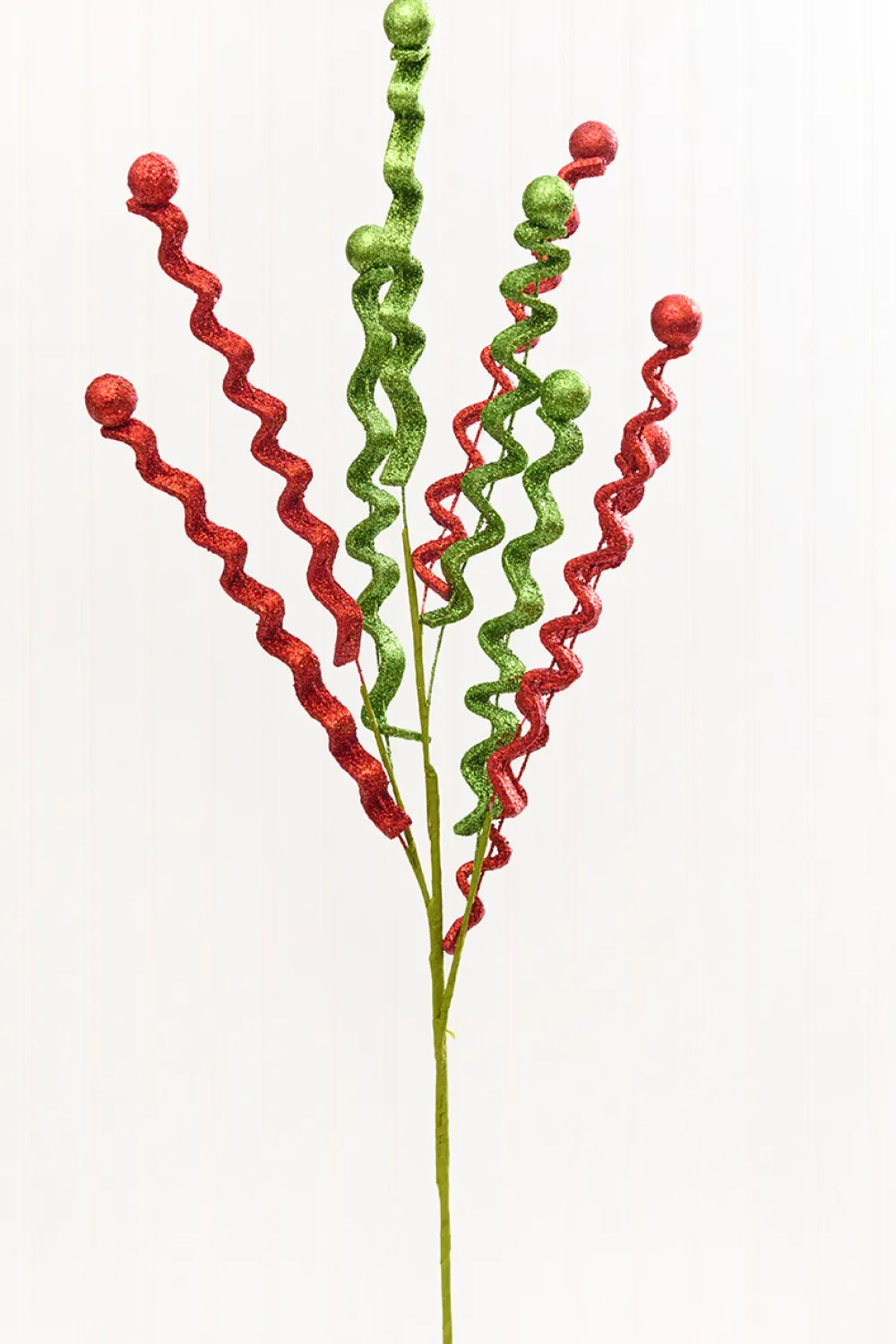 Decorator's Warehouse 33" Red & Green Glitter Curly Spray > Christmas Decor|2026 New Additions