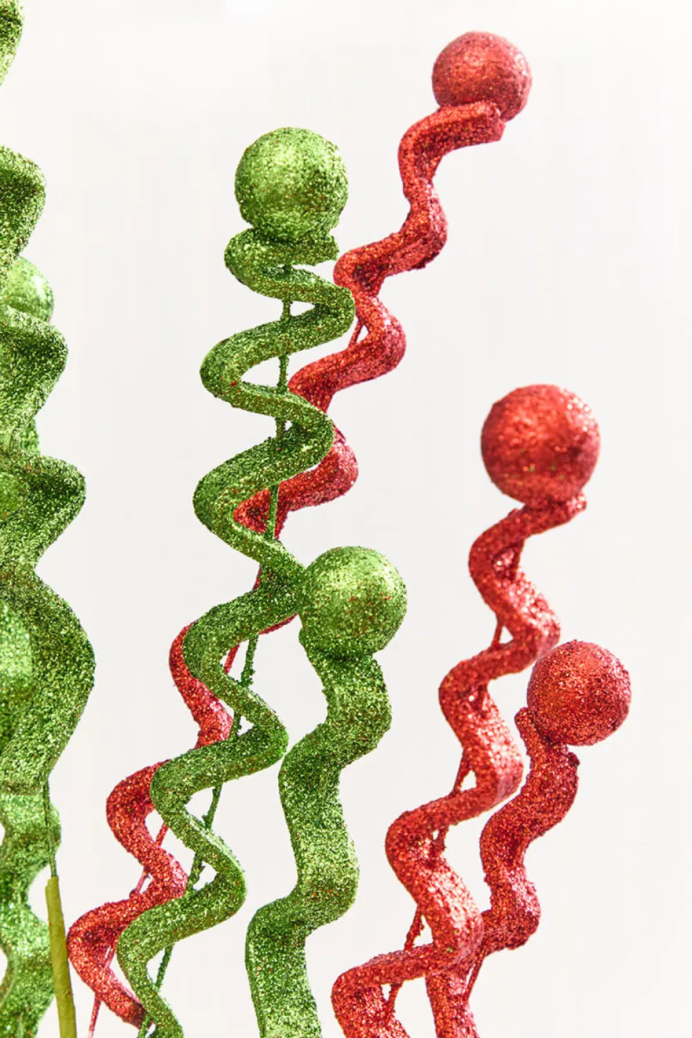 Decorator's Warehouse 33" Red & Green Glitter Curly Spray > Christmas Decor|2026 New Additions