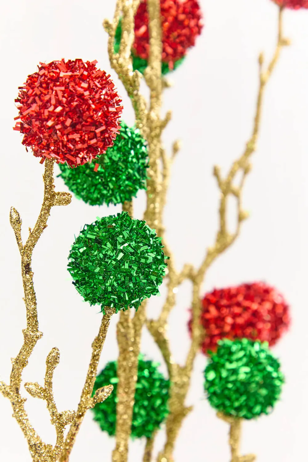 Decorator's Warehouse 30" Red, Green & Gold Twig Ball Spray > Christmas Decor|2026 New Additions