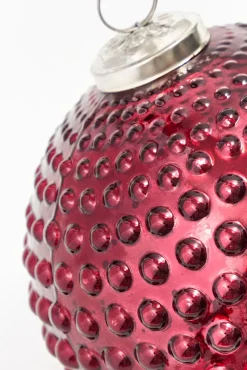Decorator's Warehouse 5" Red Hobnail Glass Ornament > Christmas Decor|Christmas Ornaments