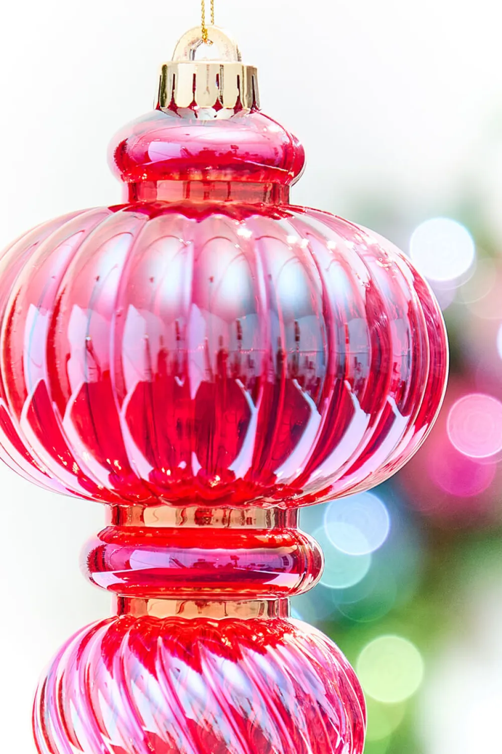 Decorator's Warehouse 10" Red Iridescent Chandelier Ornament > Retro Brites|Christmas Decor