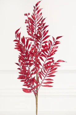 Decorator's Warehouse 30" Red Metallic Pepperberry Stem > Traditional|Classic Christmas
