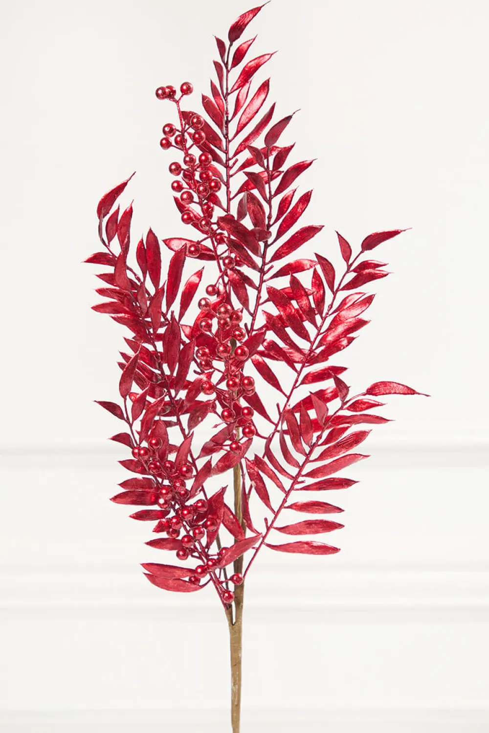 Decorator's Warehouse 30" Red Metallic Pepperberry Stem > Traditional|Classic Christmas