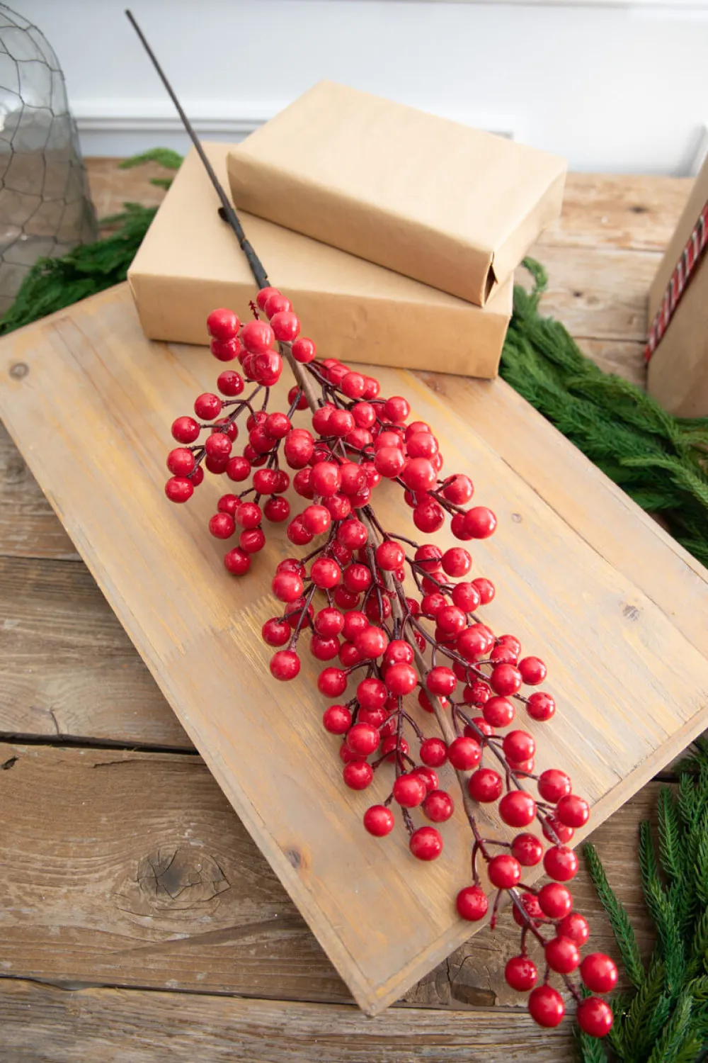 Decorator's Warehouse 35” Red Orchard Berry Stalk > Christmas Sprays|Christmas Decor