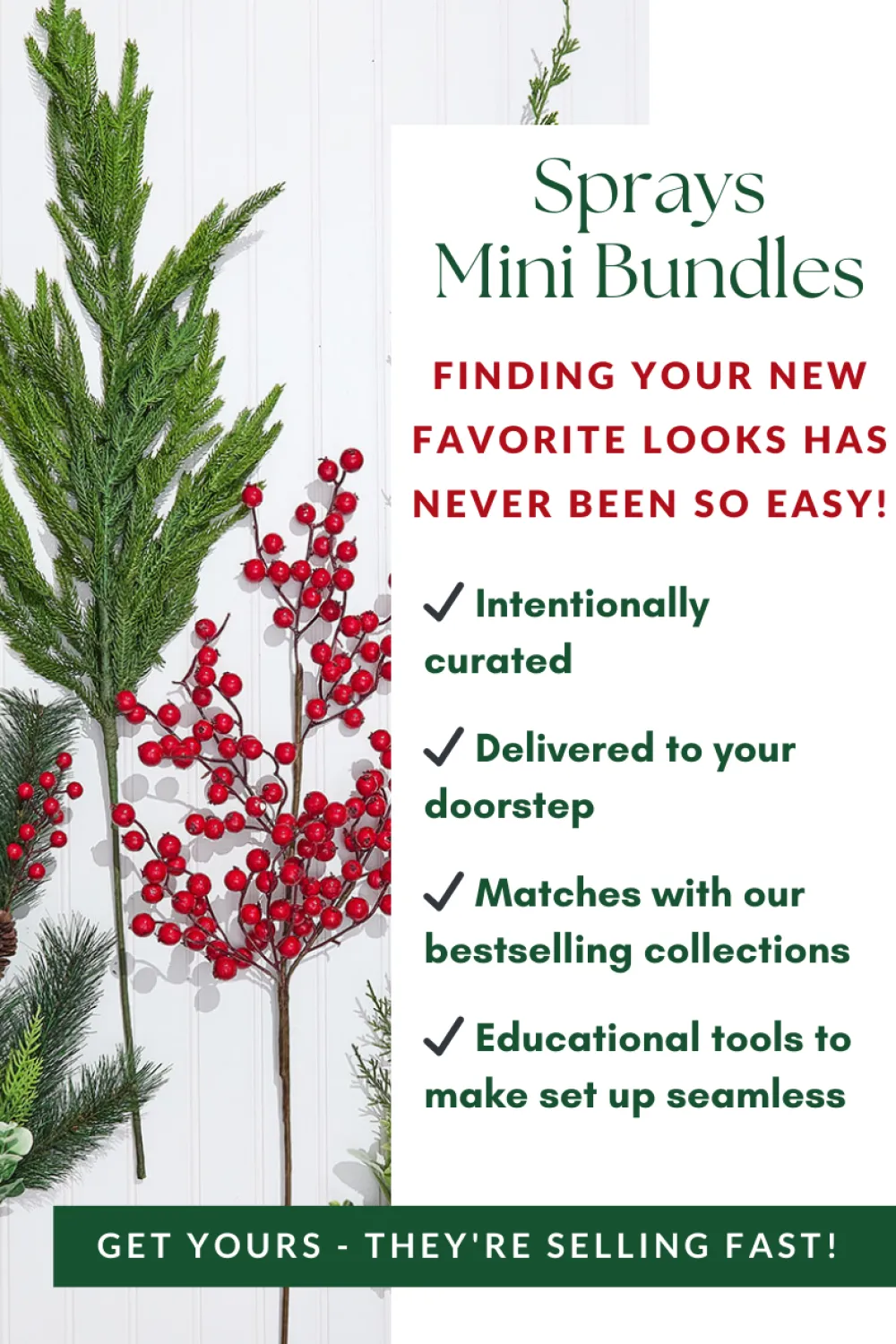 Decorator's Warehouse Red Rustic Sprays Mini Bundle > Tree Toppers|Sprays Mini Bundles