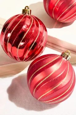 Decorator's Warehouse 3" Red Shatterproof Boxed - Set of 6 > Christmas Decor|Christmas Ornaments
