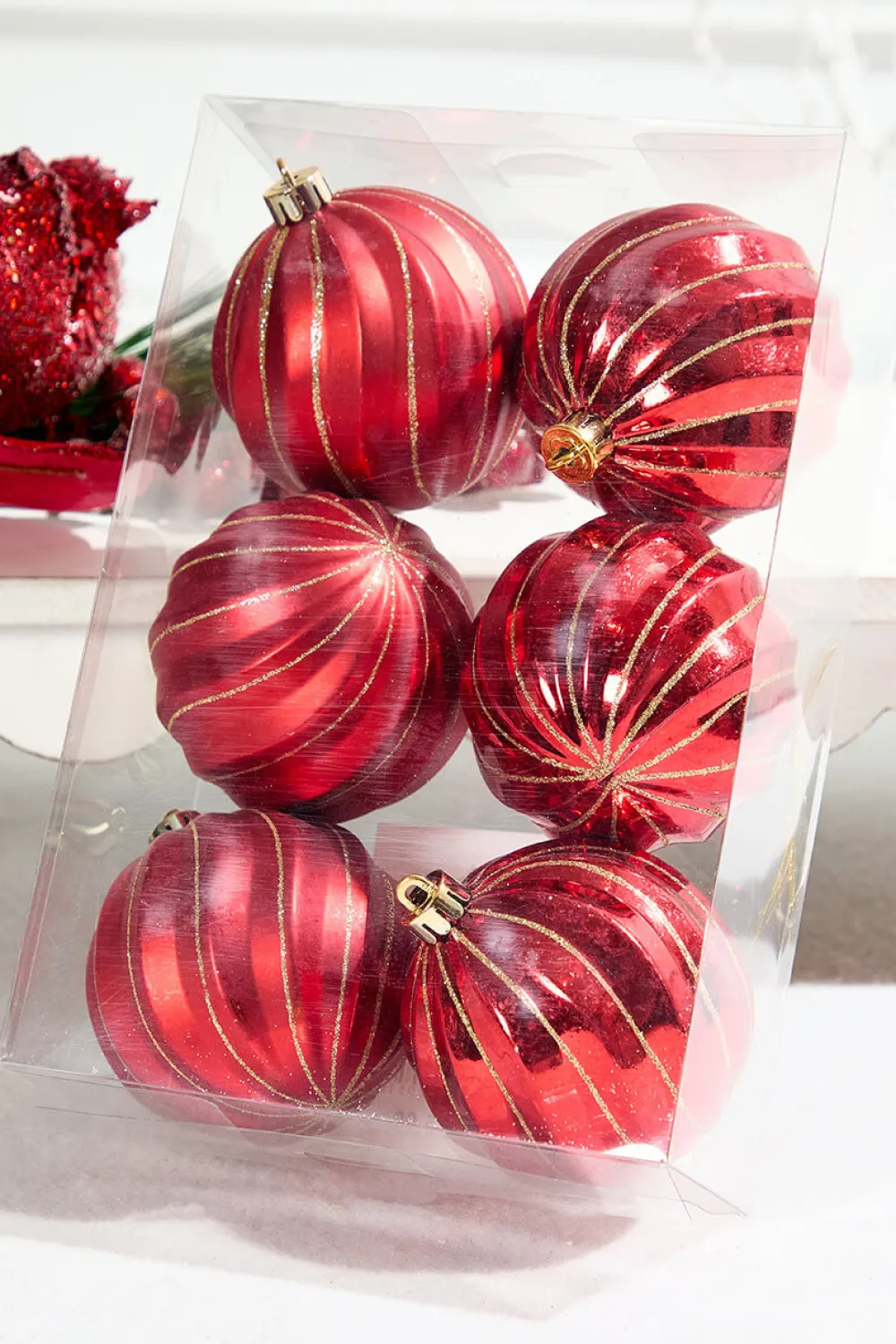 Decorator's Warehouse 3" Red Shatterproof Boxed - Set of 6 > Christmas Decor|Christmas Ornaments