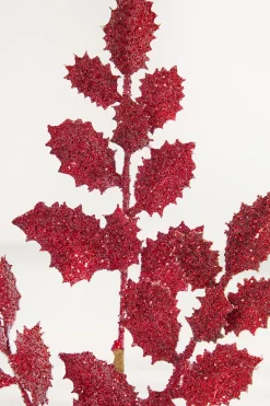 Decorator's Warehouse 23" Red Shimmer Metallic Holly > Christmas Sprays|Christmas Decor