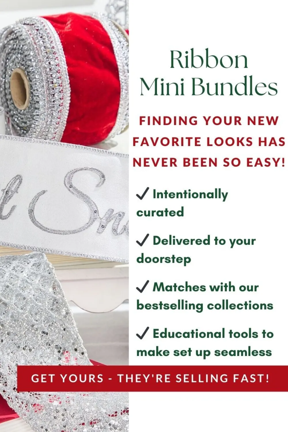 Decorator's Warehouse Red & Silver Ribbon Mini Bundle > Christmas Ribbon|Christmas Decor