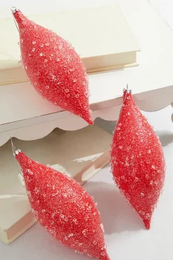 Decorator's Warehouse 7" Red Sugar Iced Finial Ornament > Christmas Decor|Valentine'S Decor