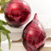 Decorator's Warehouse 5" - 8" Red Swirl Blown Glass Ornament > Christmas Decor|Red & Silver